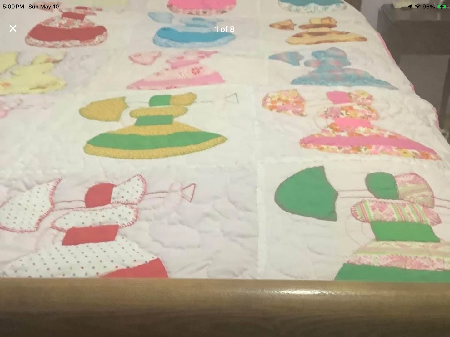 Vintage Hand Made Sun Bonnet Sue Double Size Quilt 🐞 - photo 2