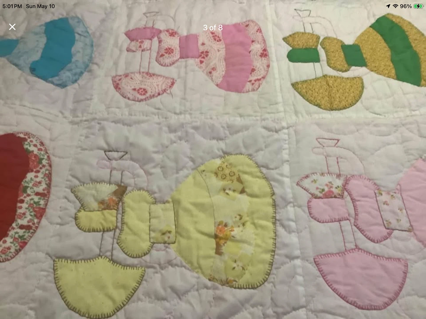 Vintage Hand Made Sun Bonnet Sue Double Size Quilt 🐞 - photo 4