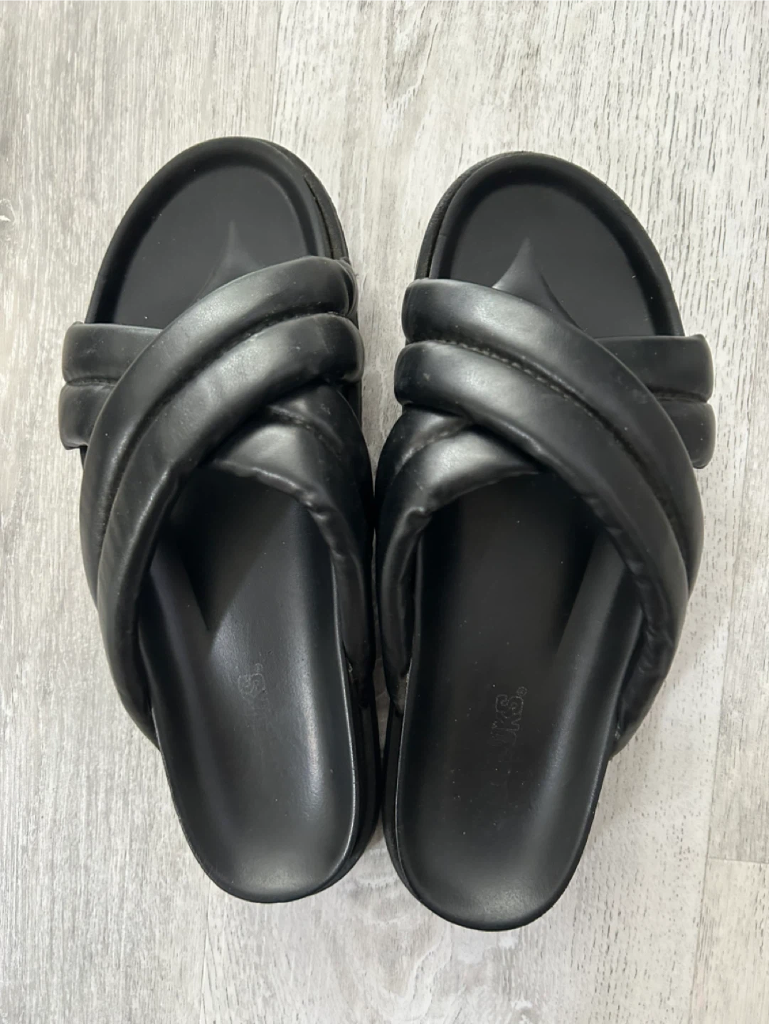 Black Padded Slides