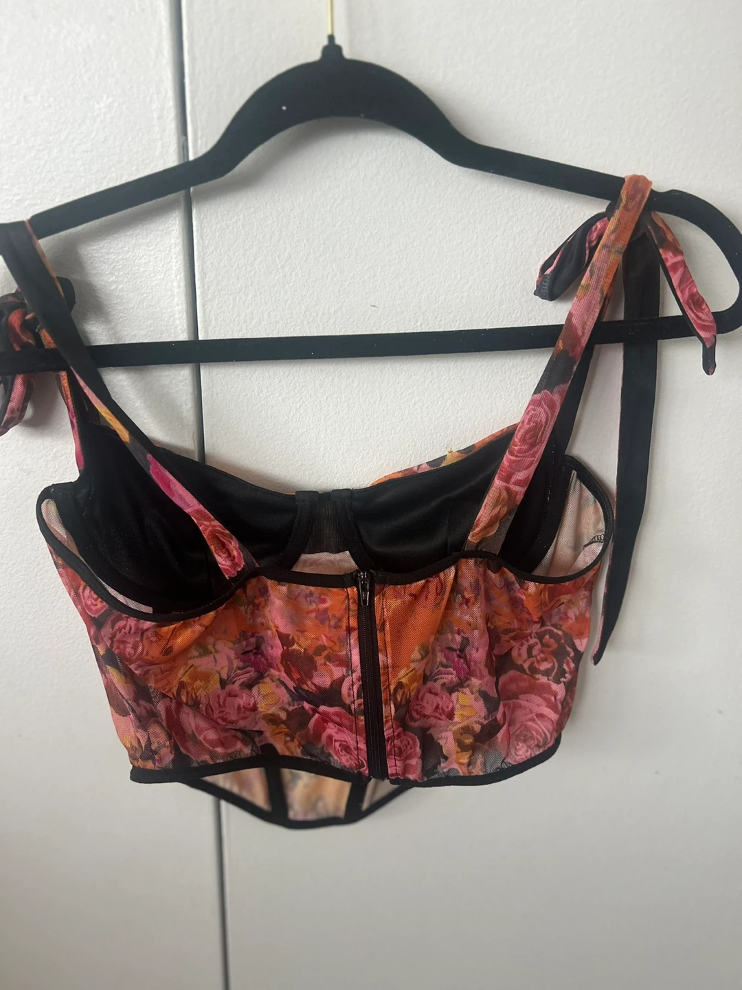 Floral Corset Top with Tie Straps - photo 2