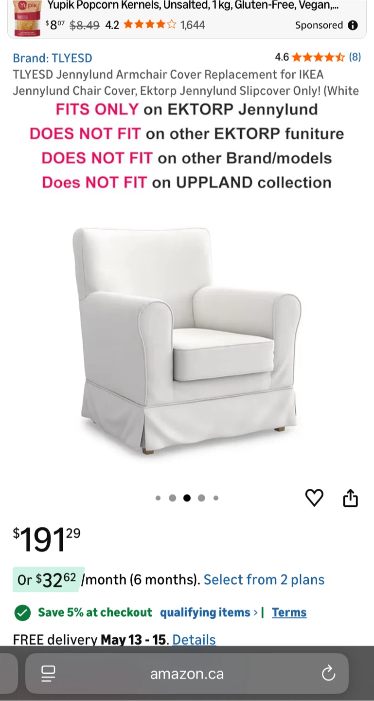 IKEA EXTORP Jennyund Armchair Cover - Light Beige - photo 2
