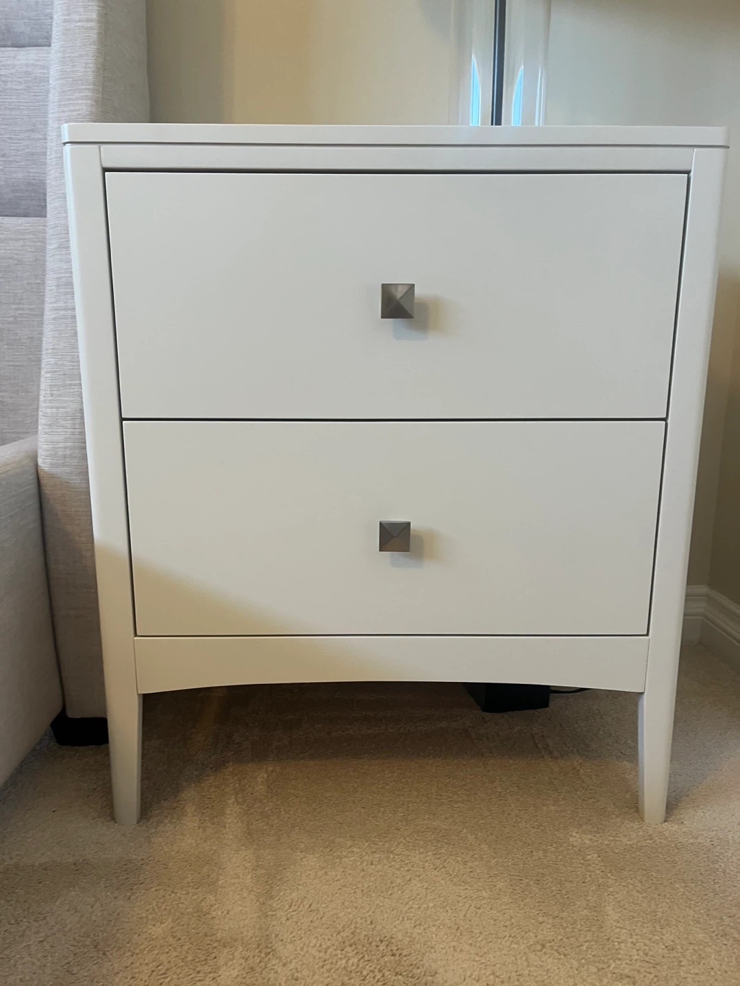 Two GEOVIN White 2-Drawer Nightstand - photo 5