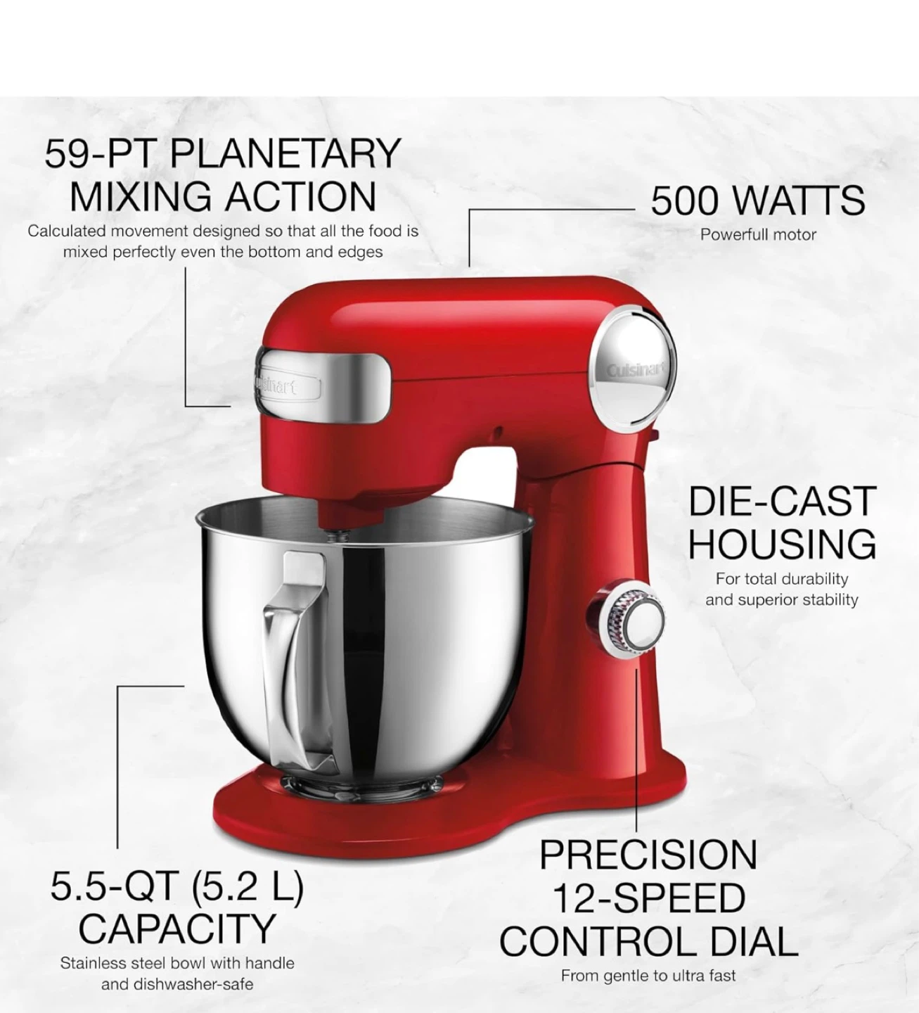 Cuisinart Precision Master Stand Mixer - Red - photo 3