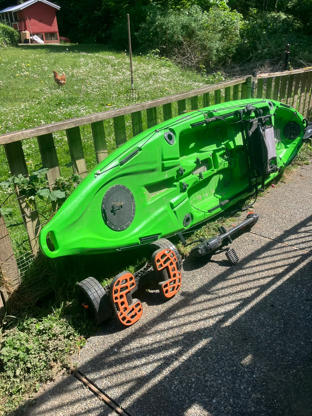 Riot Kayaks Mako 10 Kayak with Trolling Motor and Wheels