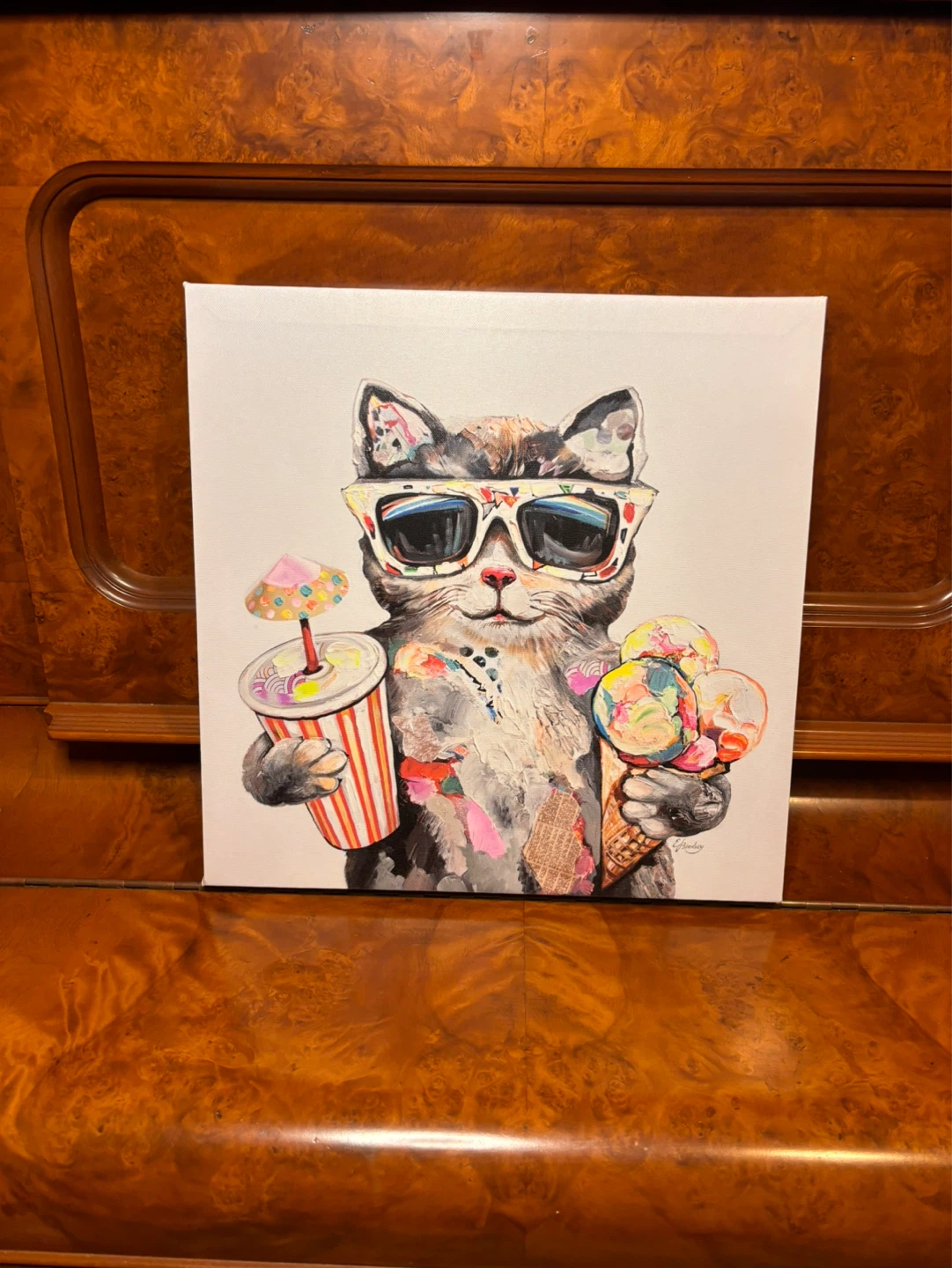 Colorful Cat Canvas Print – Fun Pop Art Decor
