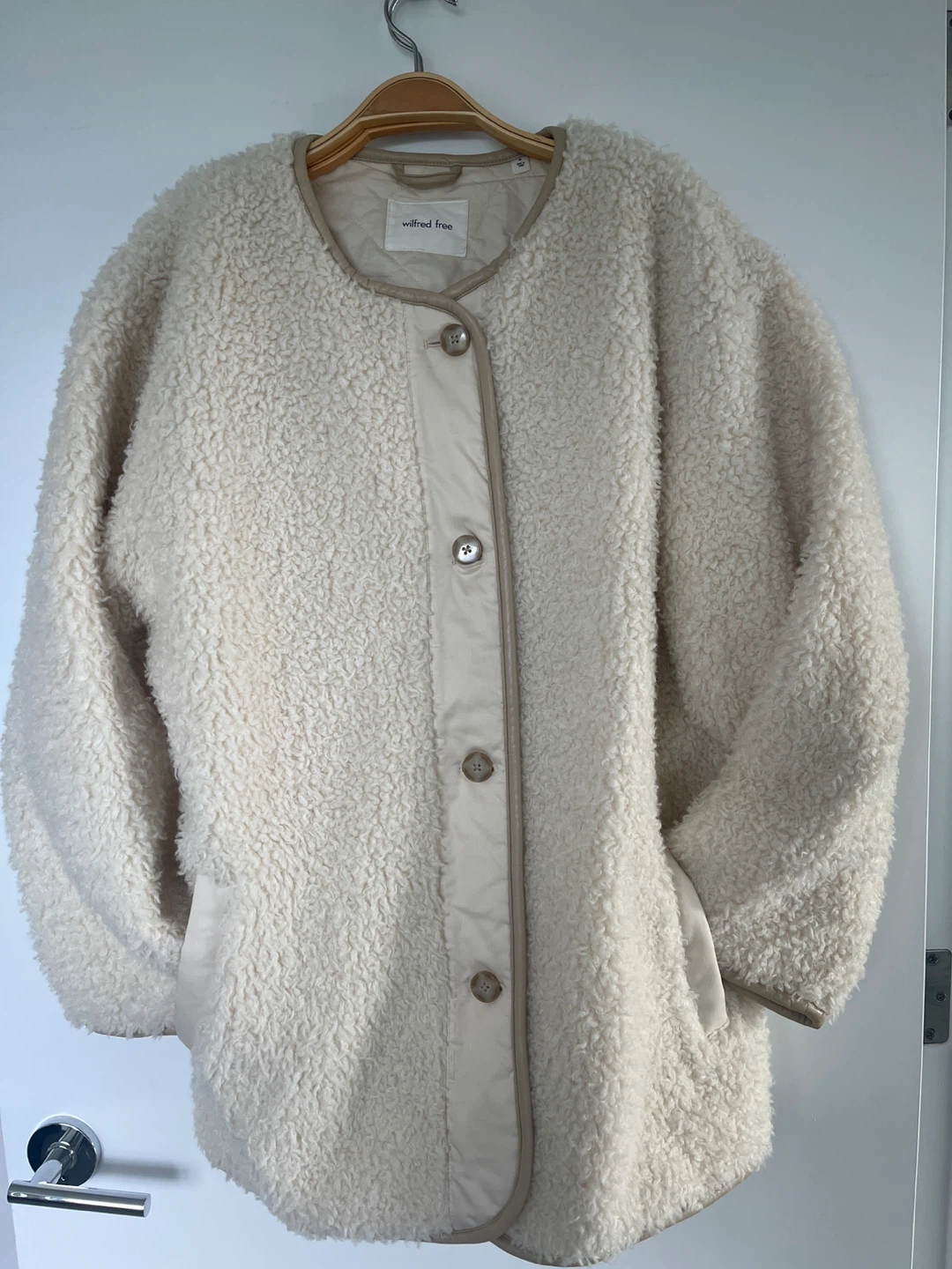 Aritzia Wilfred Free Cream Fleece Jacket