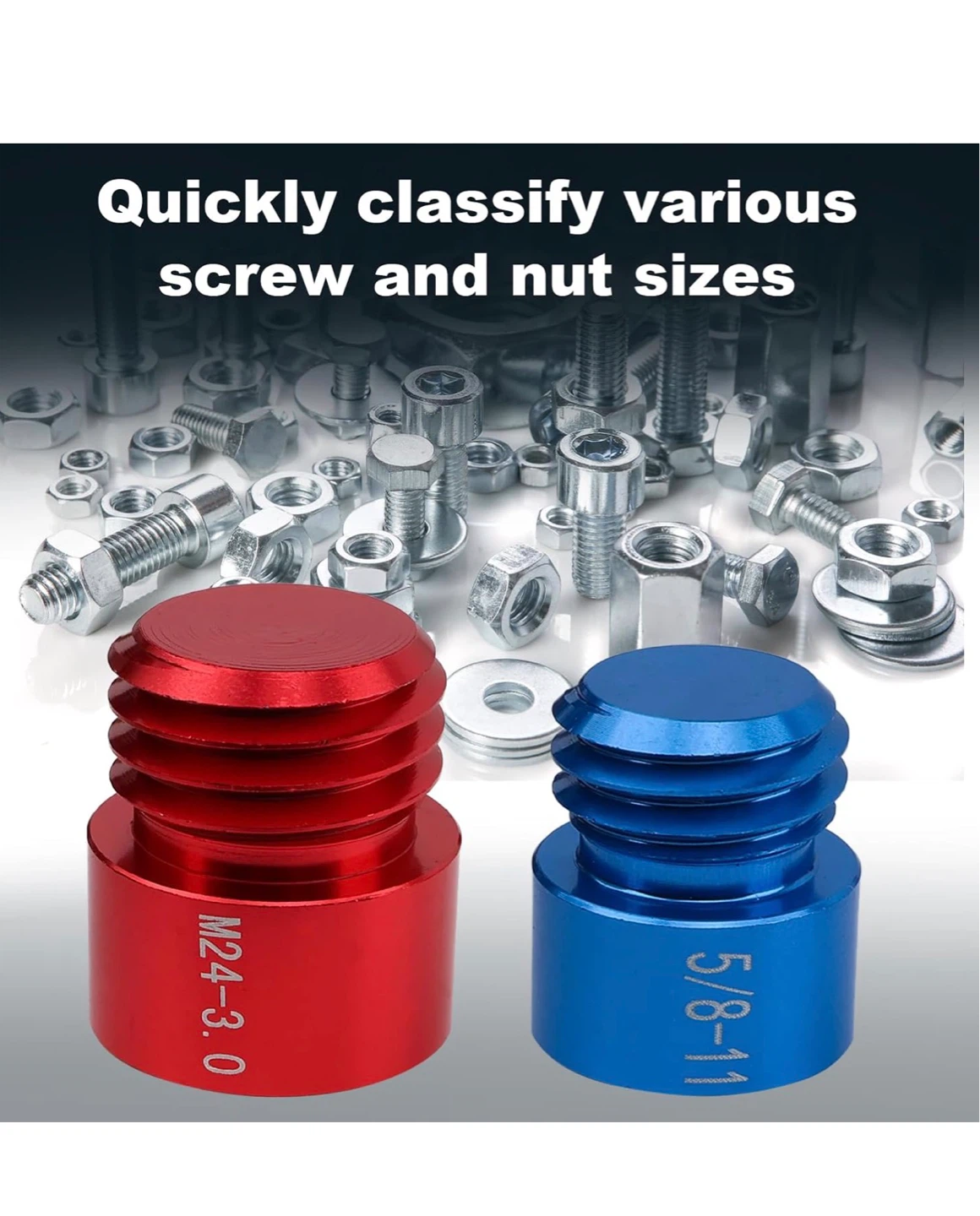 54 Pc Metric & Inch Nut & Bolt Thread Checker Gauge - photo 4