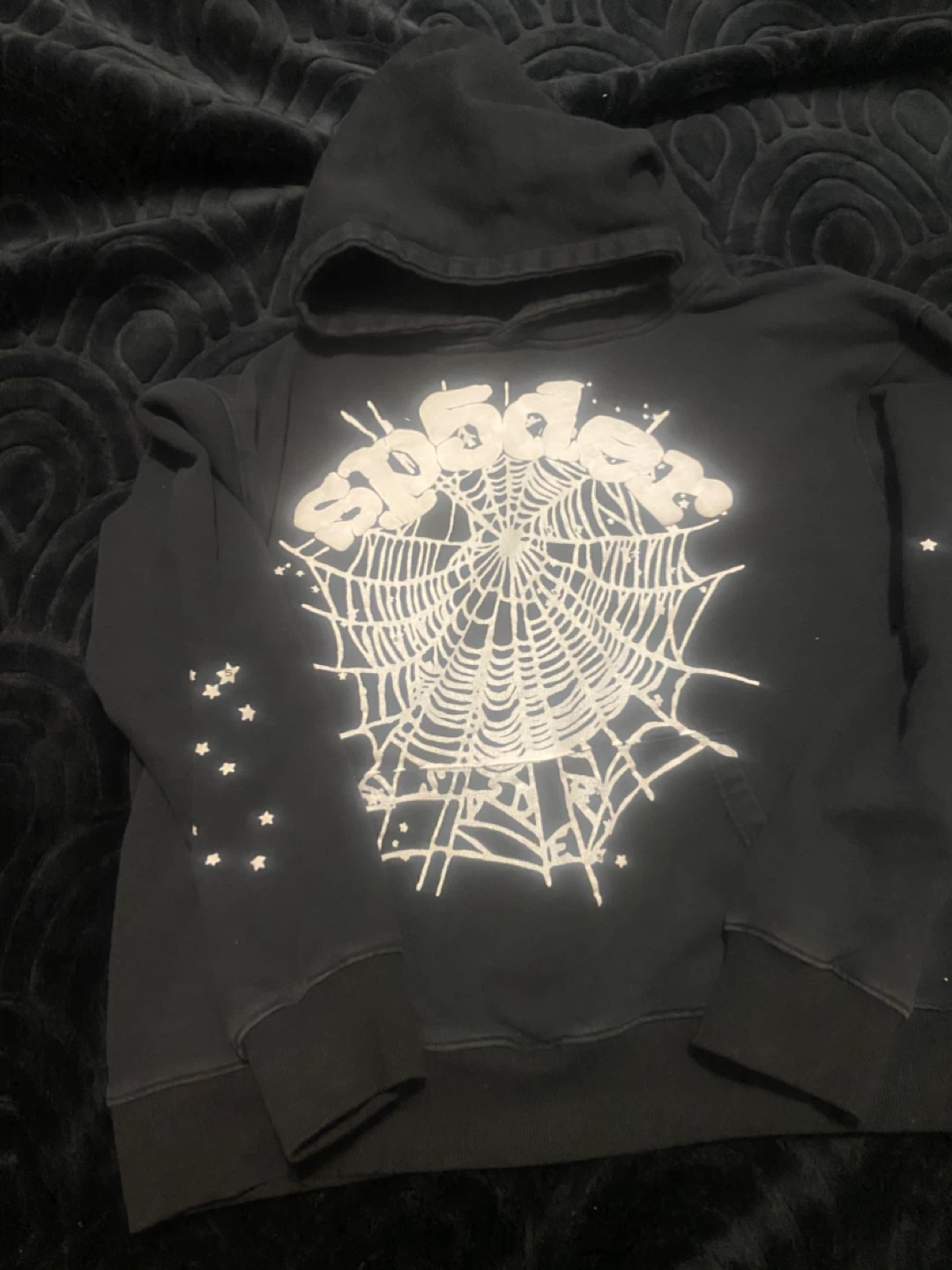 Spider Hoodie Black Spiderweb Graphic