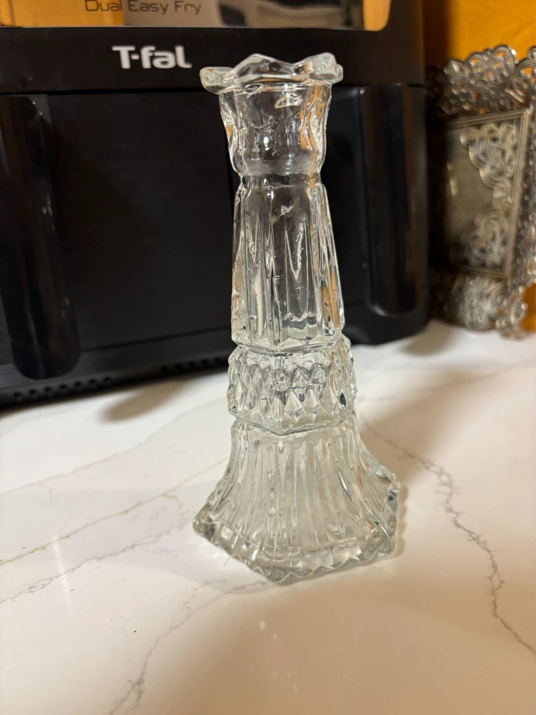 Clear Glass Candlestick Holder