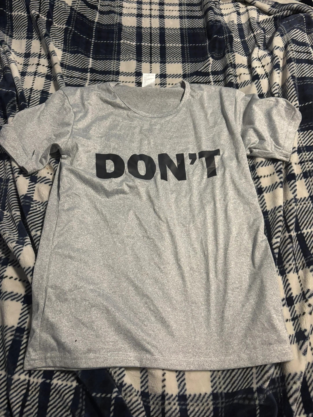 Grey T-Shirt with "DON'T" Graphic