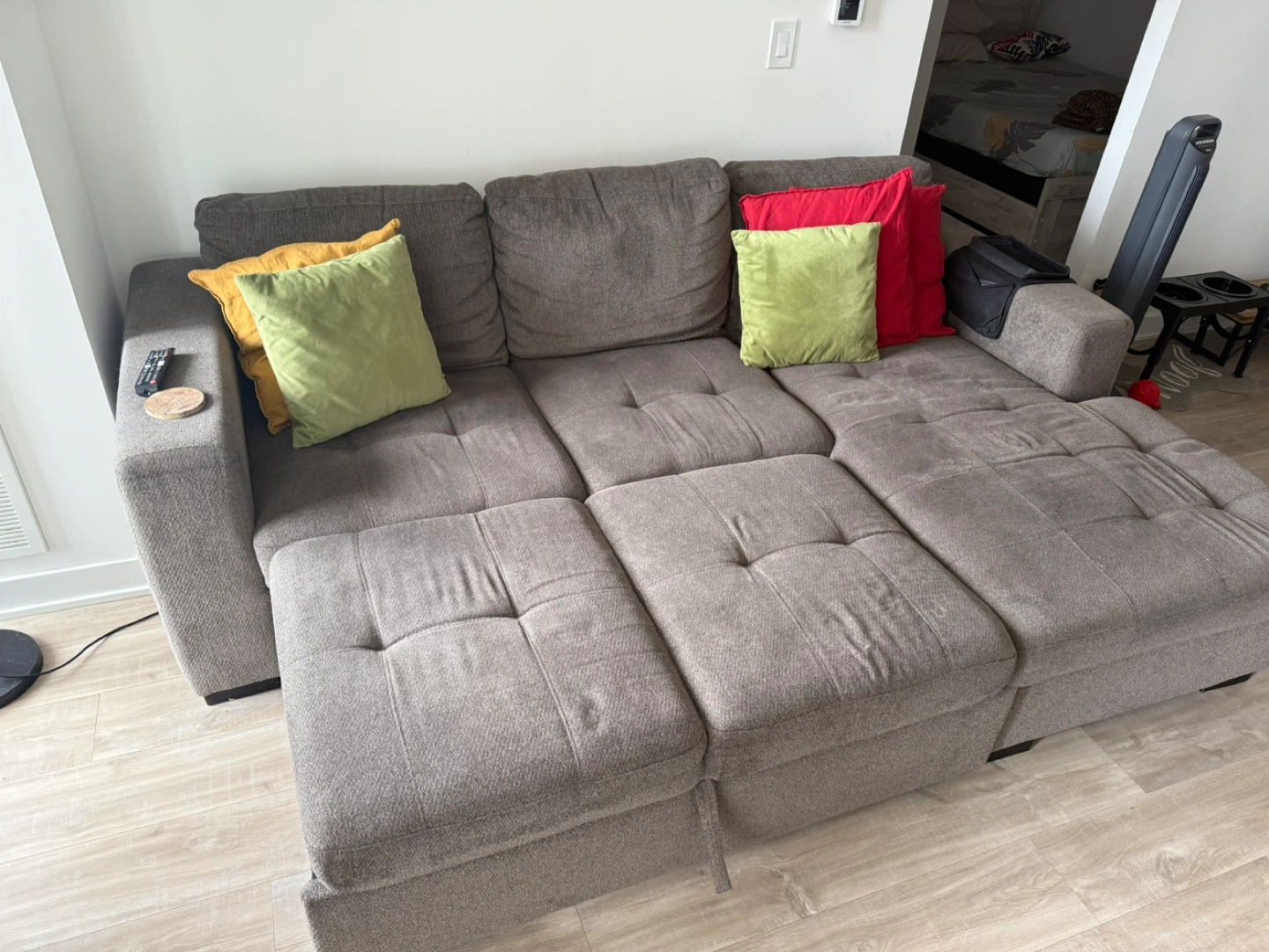 Grey Sectional Sofa with Chaise - photo 3
