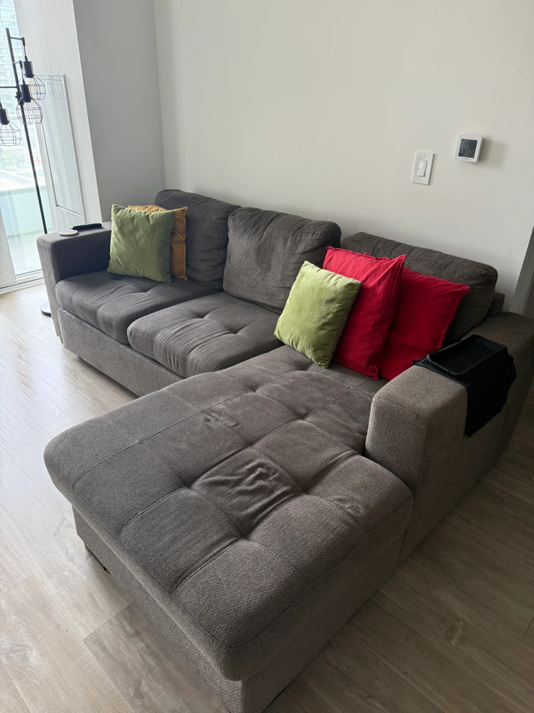Grey Sectional Sofa with Chaise - photo 2