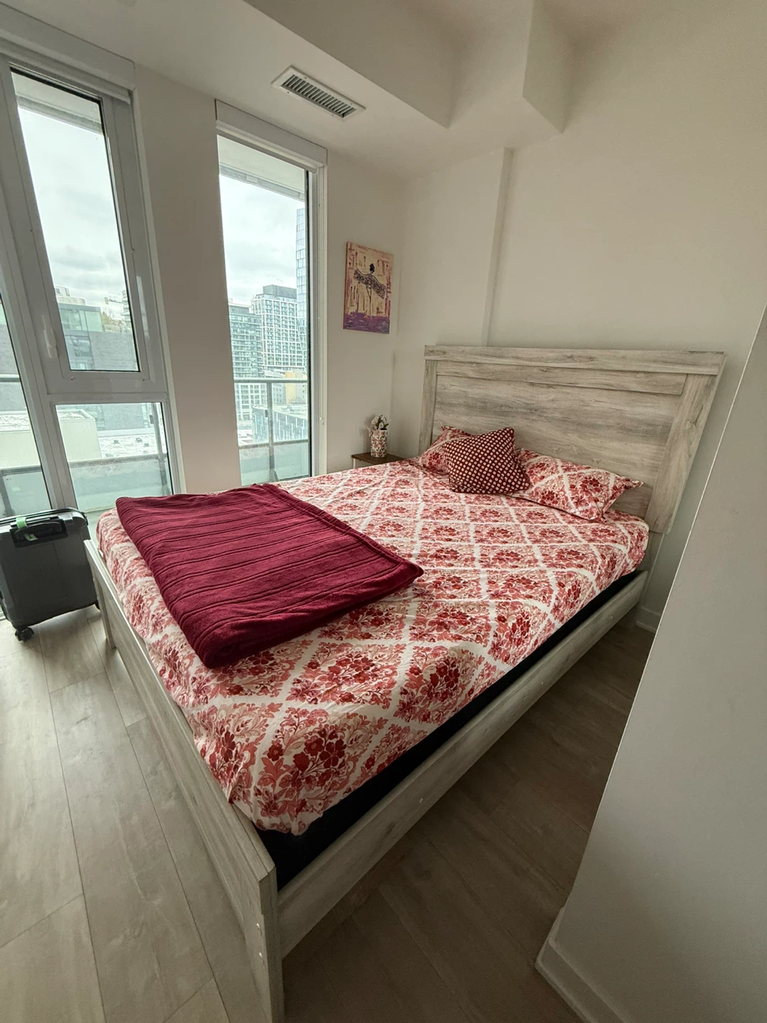 Queen Bed Frame with Headboard and mattress