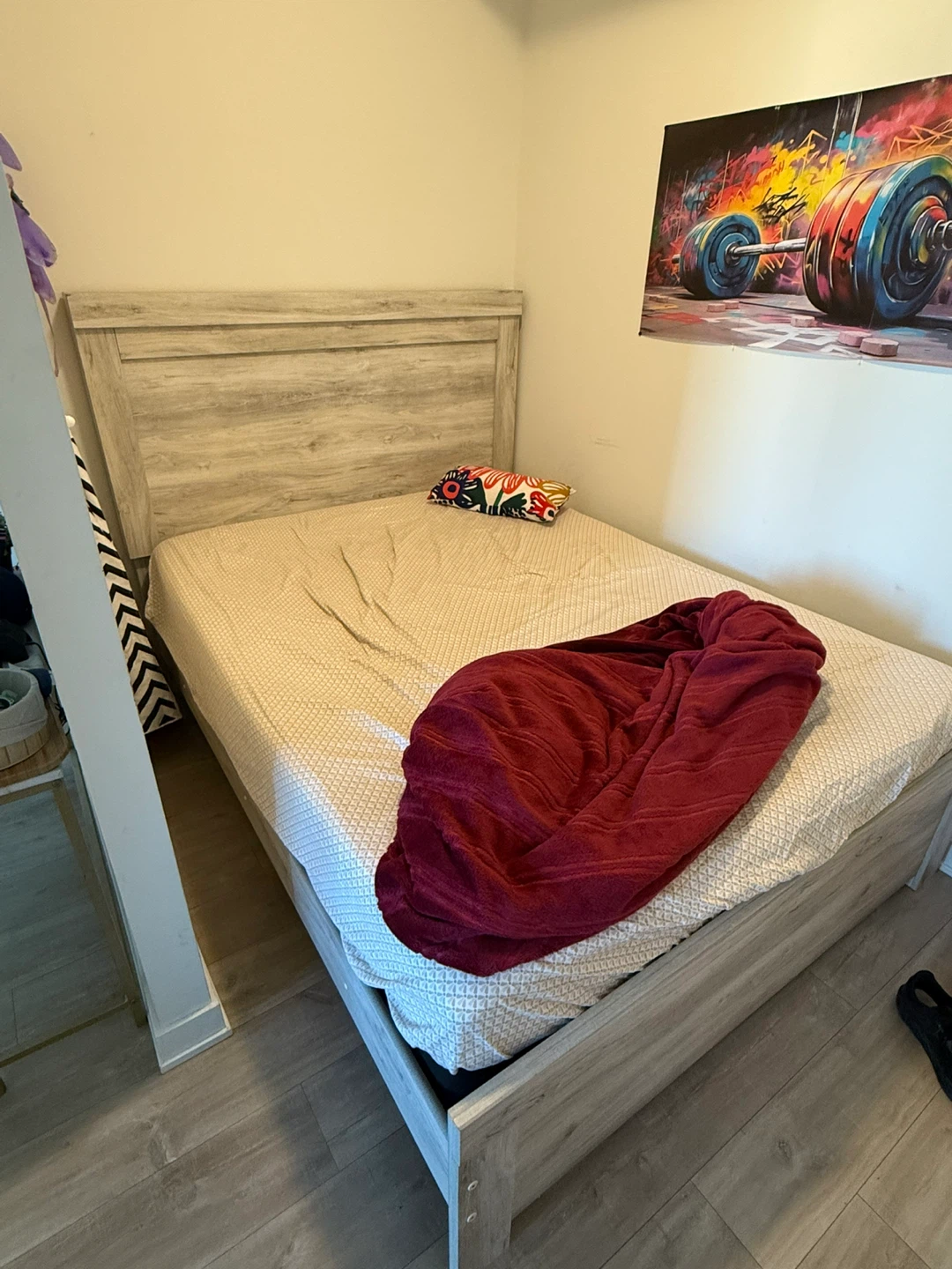 Queen Bed Frame with Headboard and mattress - photo 3