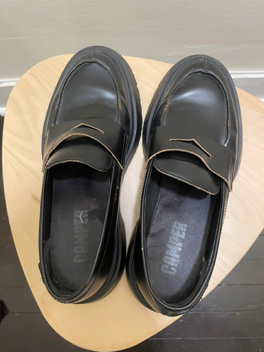 Camper Black Walden Loafers - womens size 8