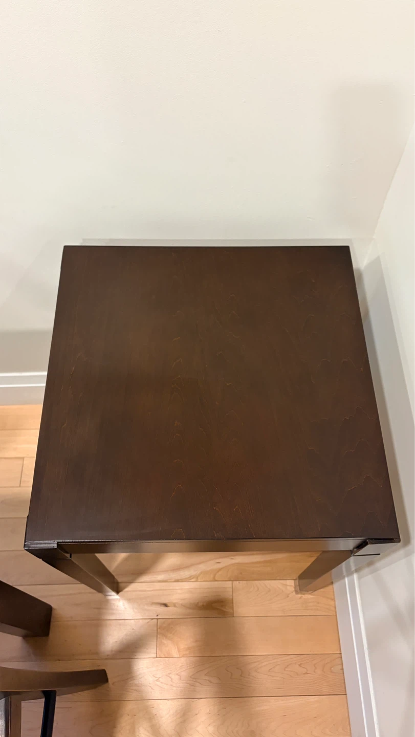 Dark Brown End Table with Silver Accents - photo 3