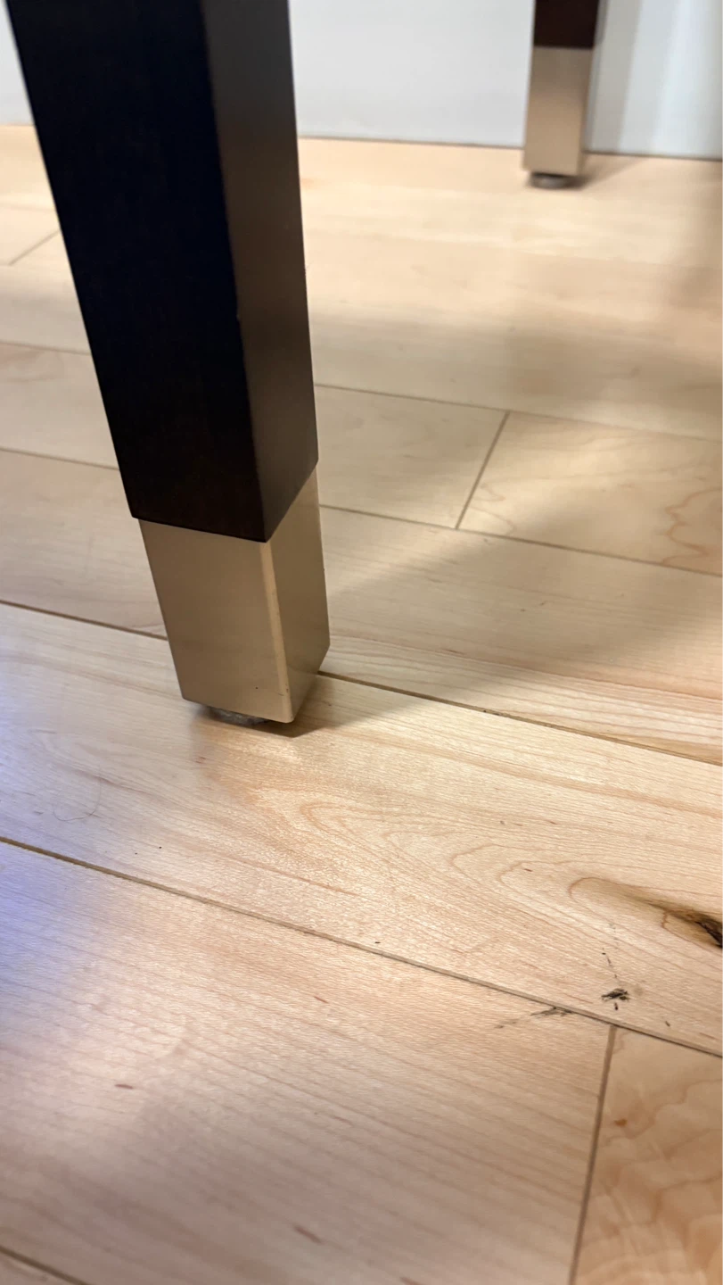 Dark Brown End Table with Silver Accents - photo 4