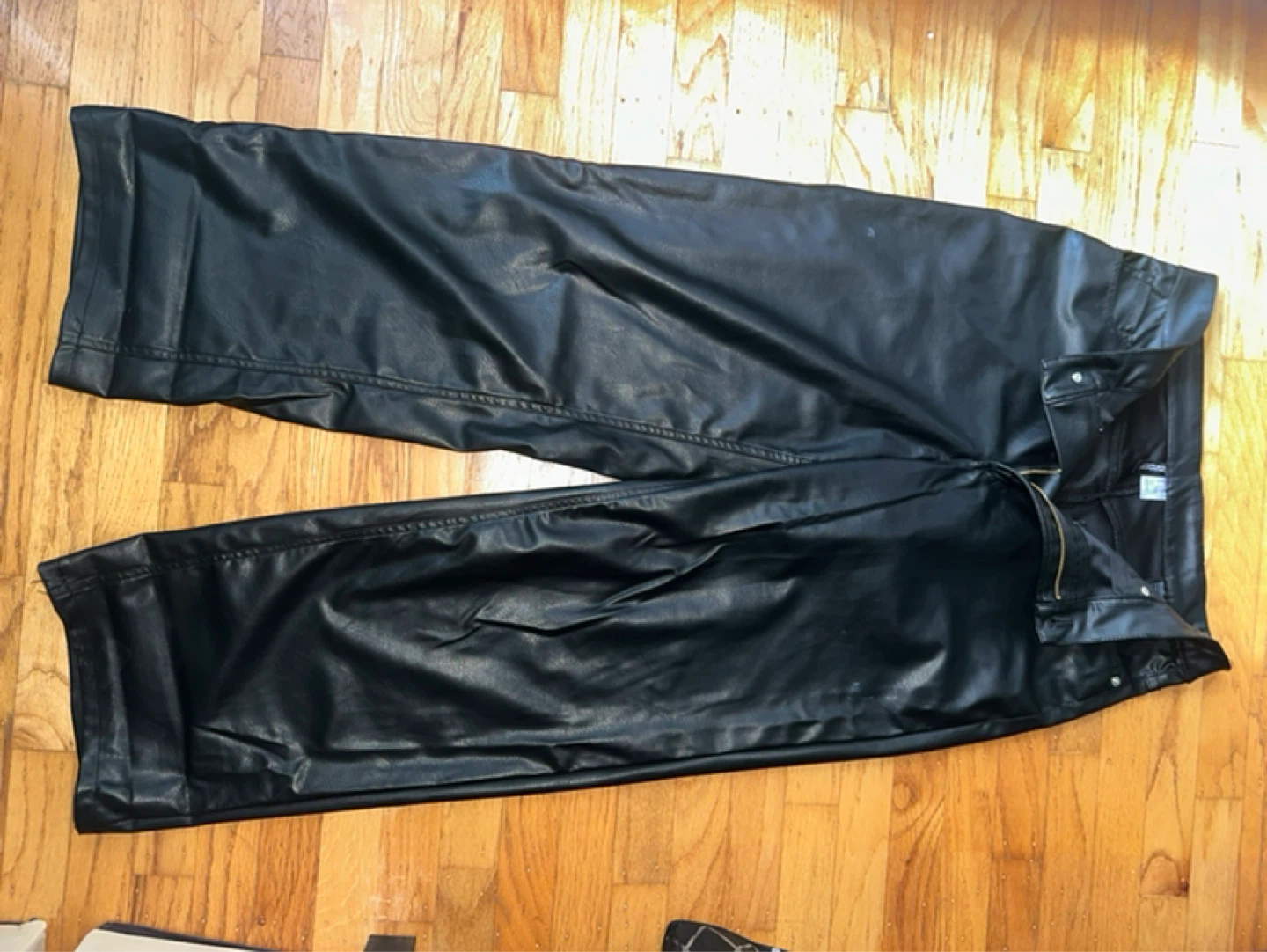 Divided Black Faux Leather Wide Leg Pants
