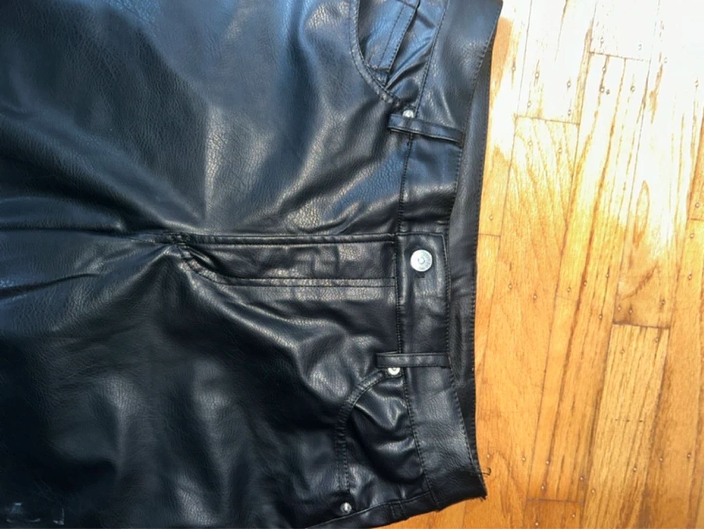 Divided Black Faux Leather Wide Leg Pants - photo 3