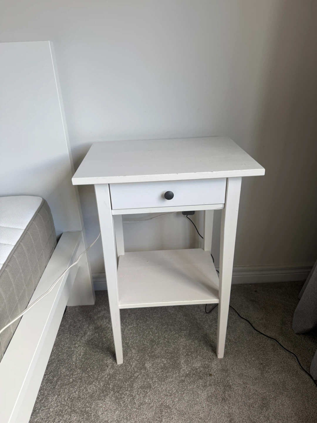 2 Ikea White Bedside Table with Drawer