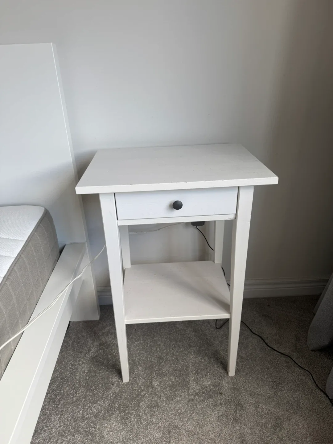 2 Ikea White Bedside Table with Drawer