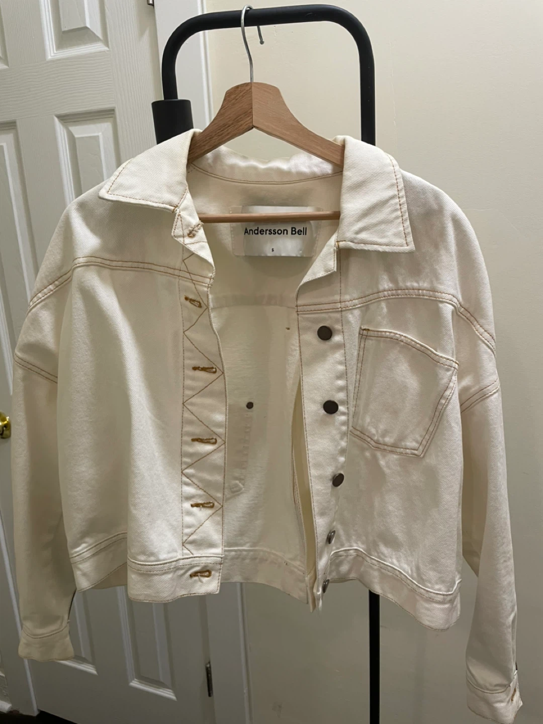Andersson Bell Cream Denim Jacket Size S