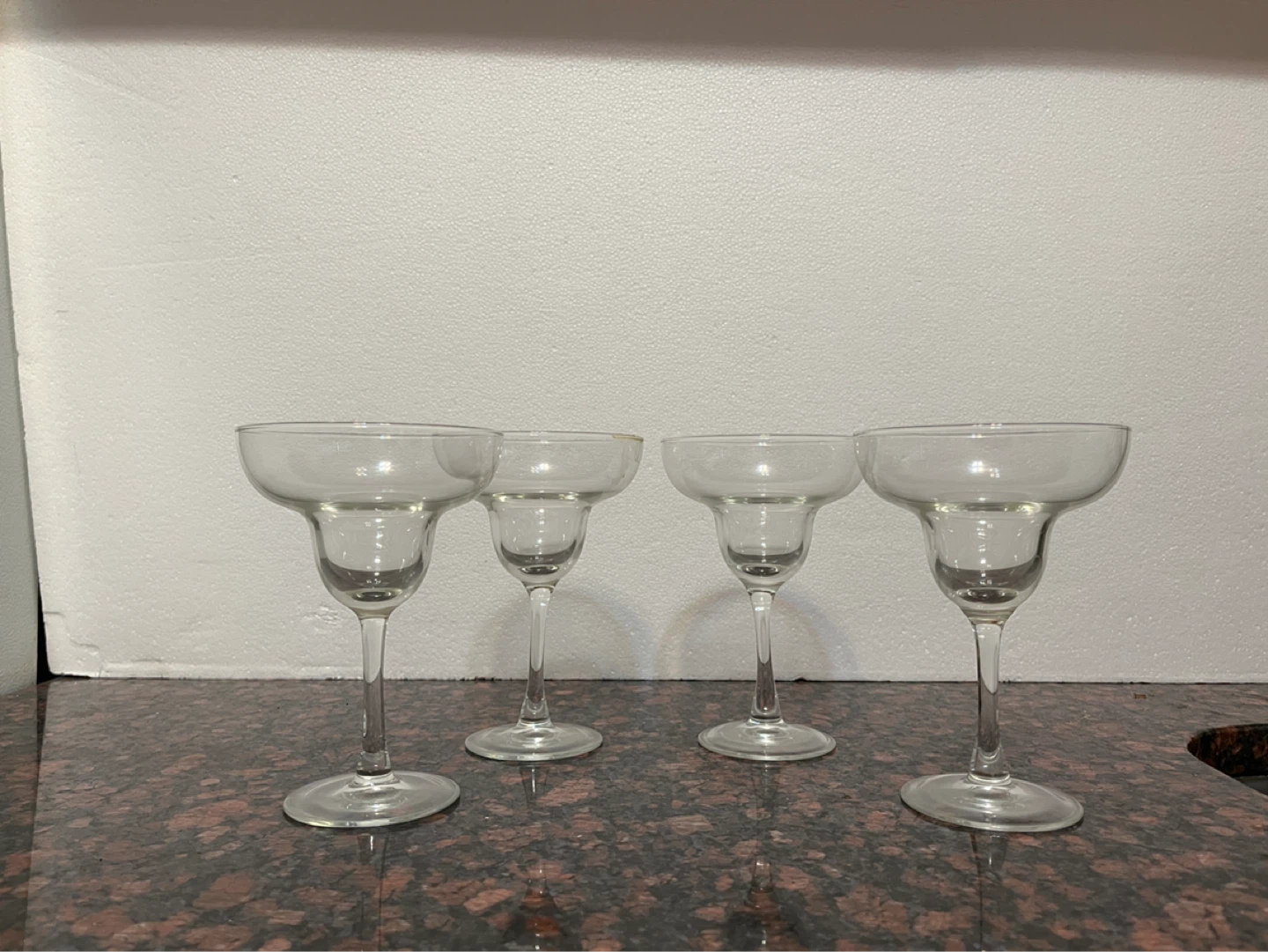 Set of 4 Clear Glass Margarita Glasses