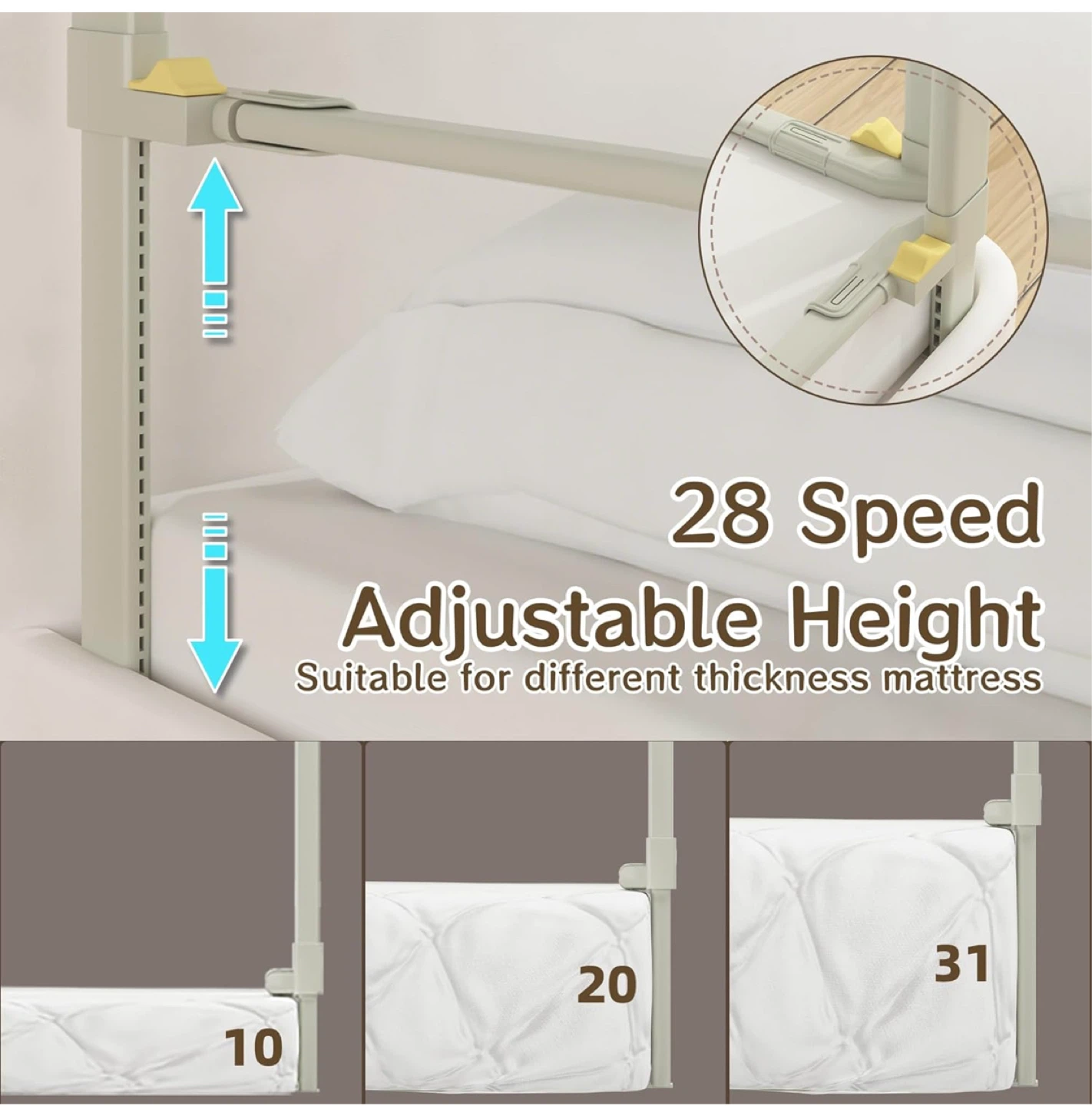Baby Bed Rail Guard - 3 Pack queen size - photo 5