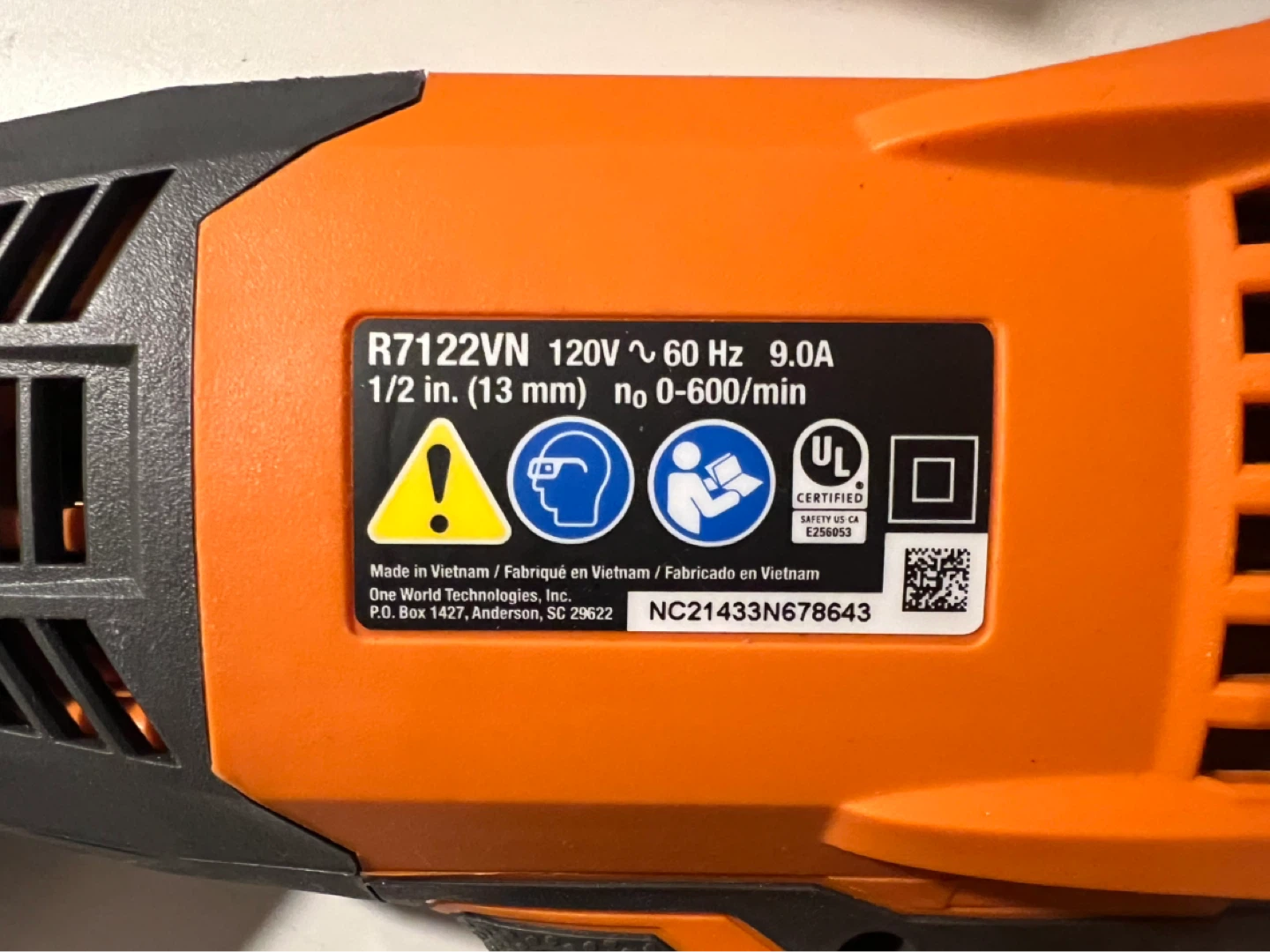 RIDGID R7122VN 1/2-inch Corded Drill Mixer - photo 3