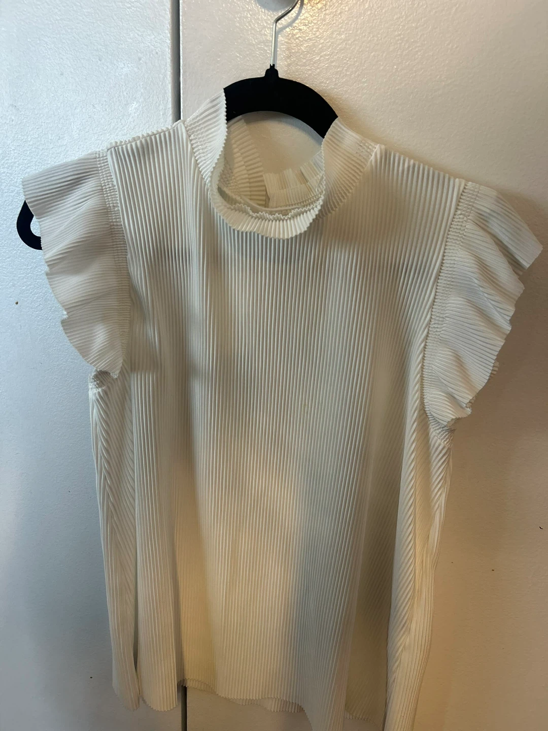 Zara Pleated Mock Neck Top