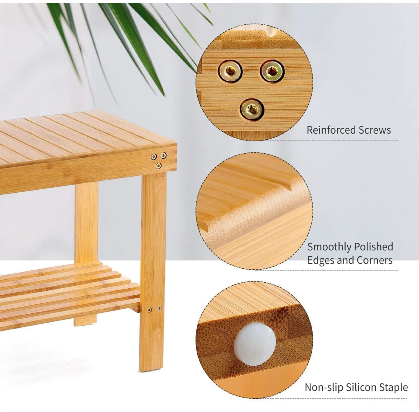 Bamboo Shower Bench - photo 3