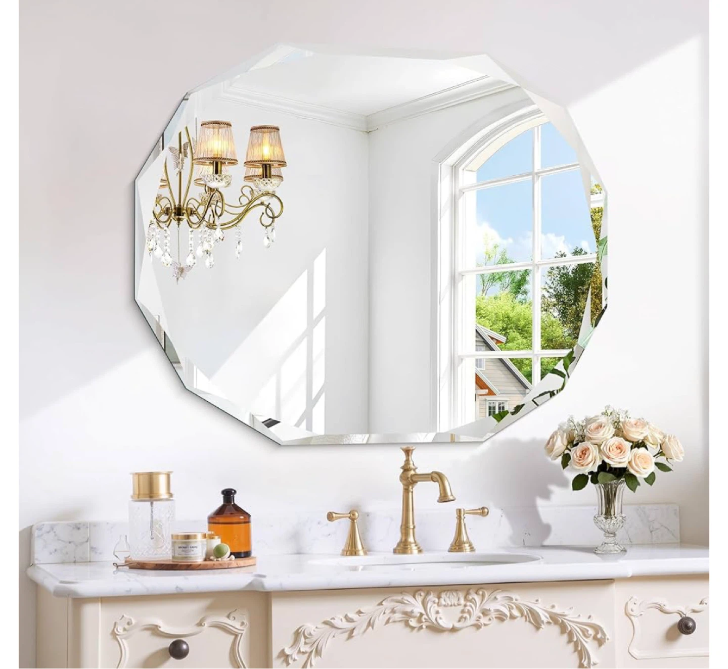 Octagon Bevelled Wall Mirror - 30in x 36in
