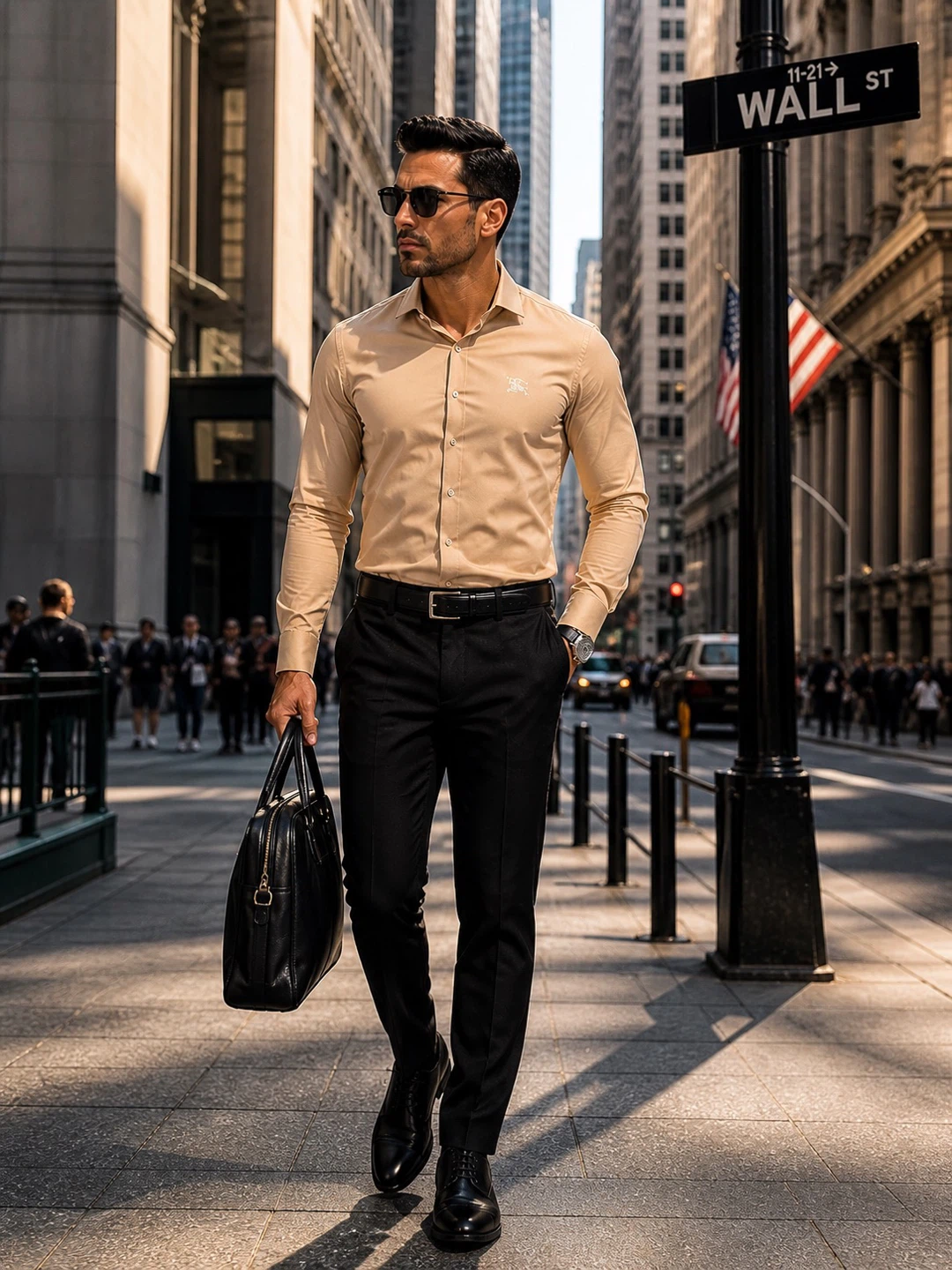 Burberry Men's Long Sleeve Dress Shirt - Tan - photo 4