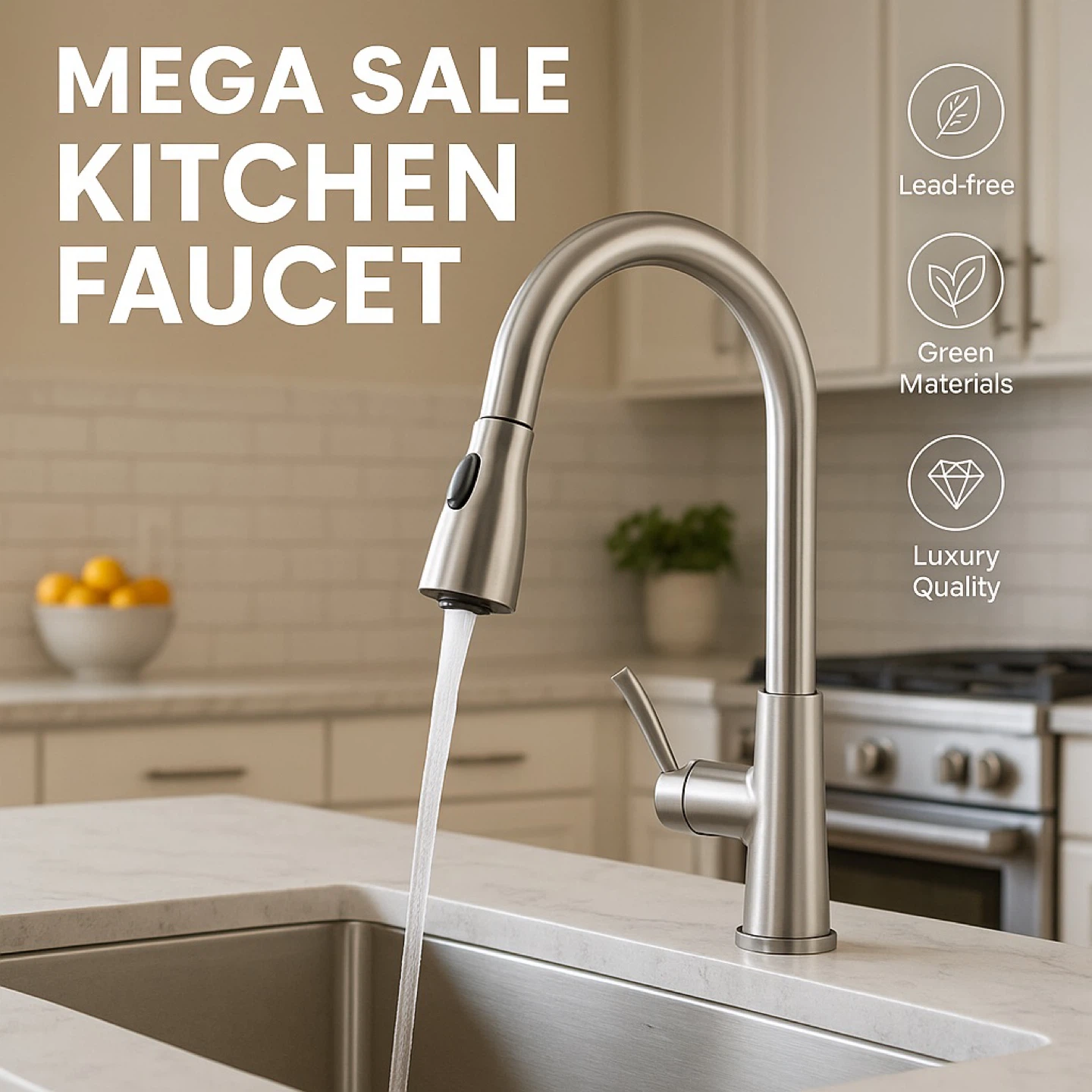 Brushed Nickel Pull-Down Kitchen Faucet
