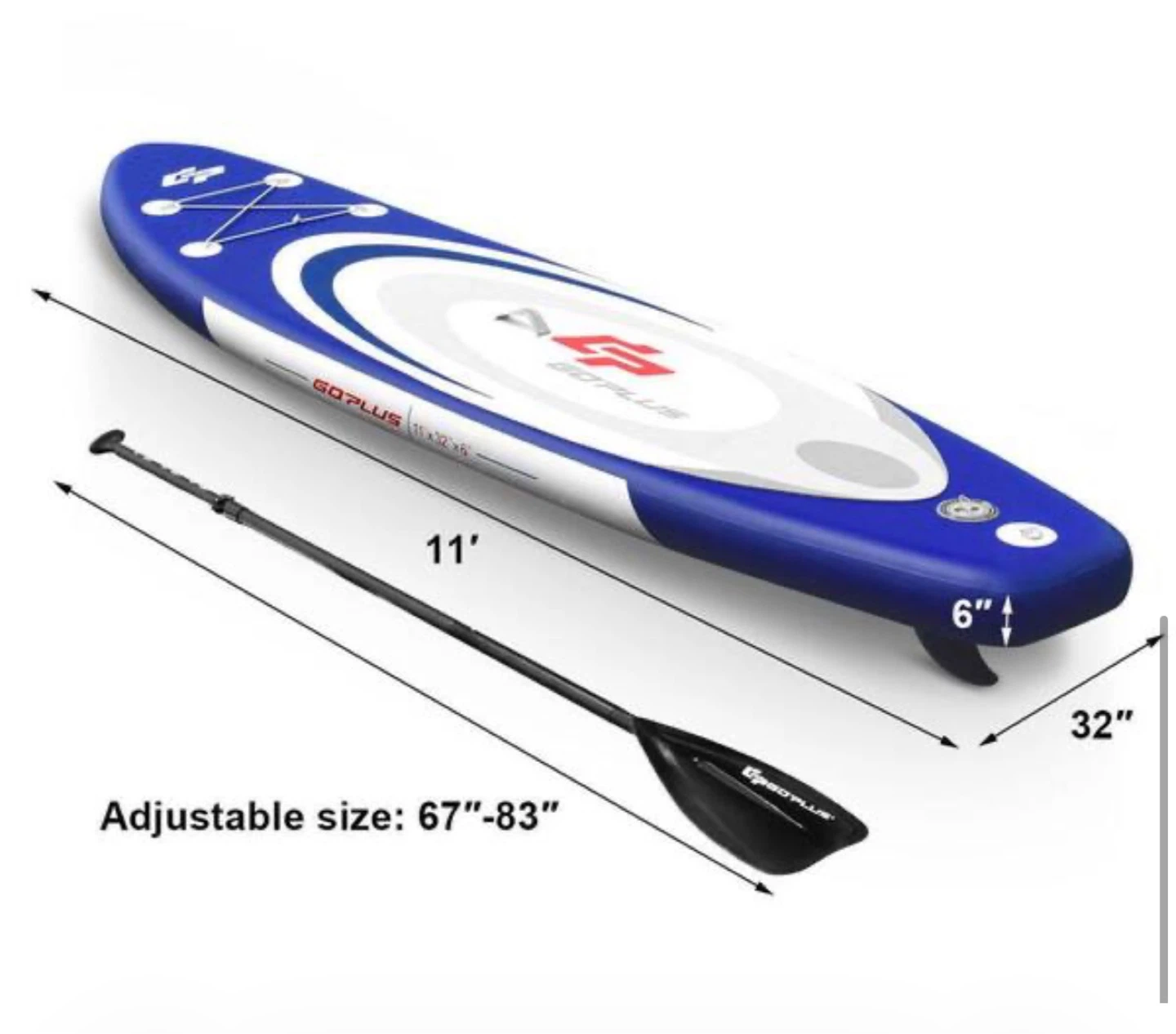 🆕COSTWAY GOPLUS Inflatable Stand Up Paddleboard 11 ft NEW IN BOX - photo 3