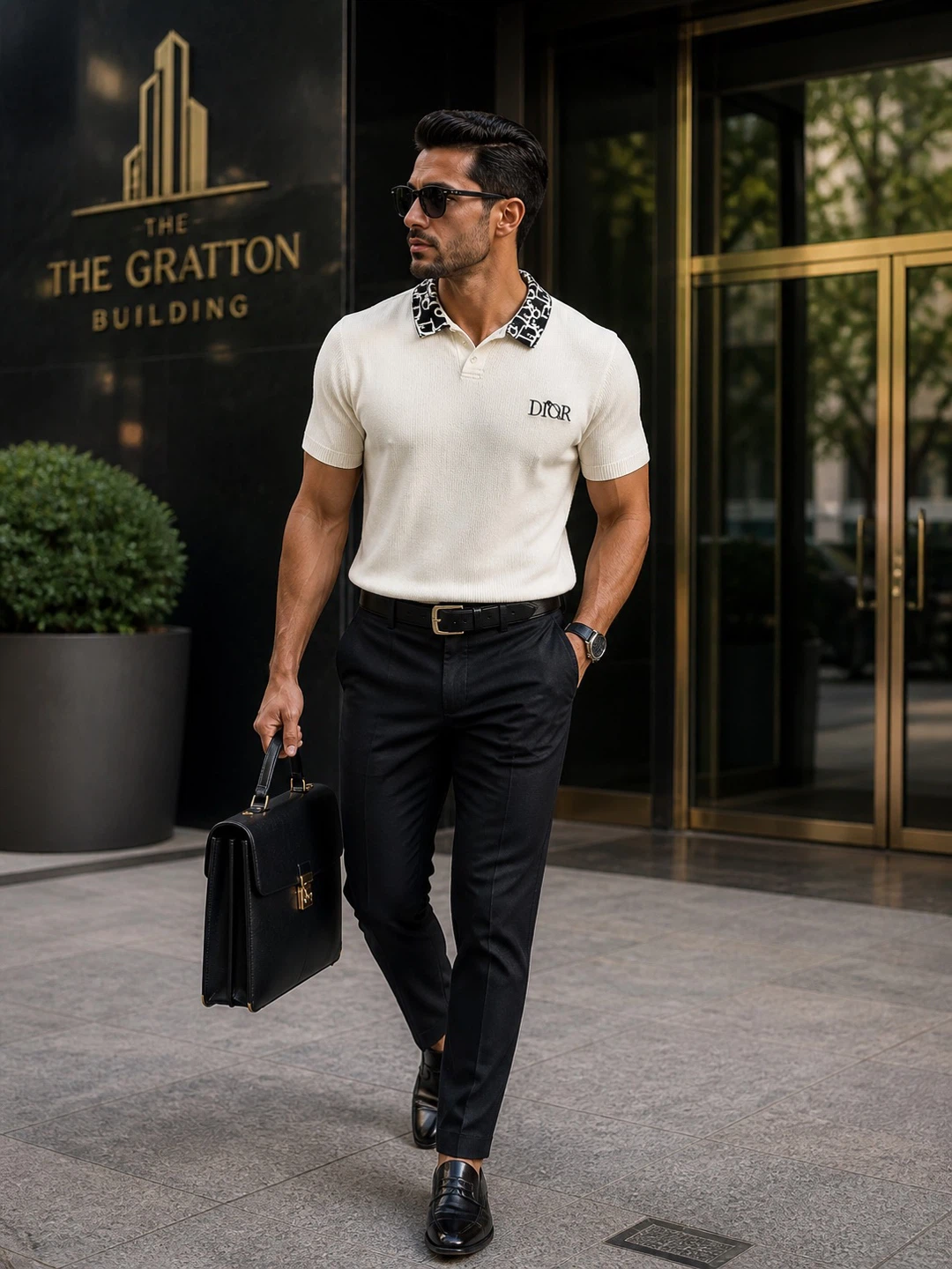 Dior Cream Knit Polo Shirt - photo 2
