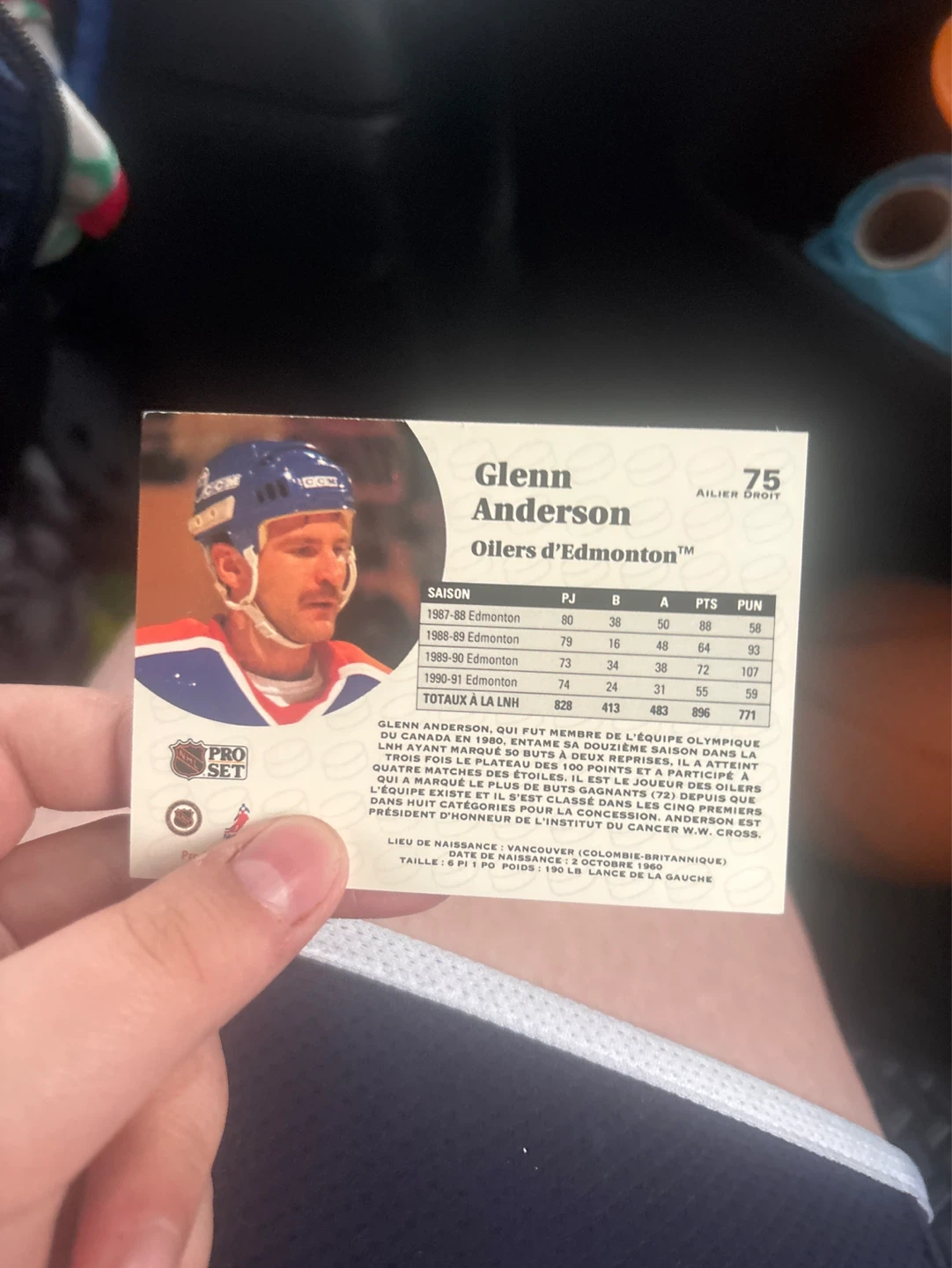 1990-91 Pro Set Glenn Anderson Hockey Card