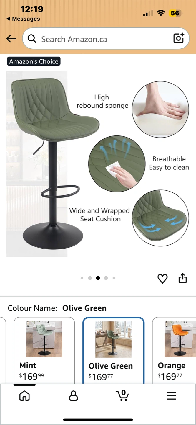 Olive Green Modern Bar Stool - photo 2