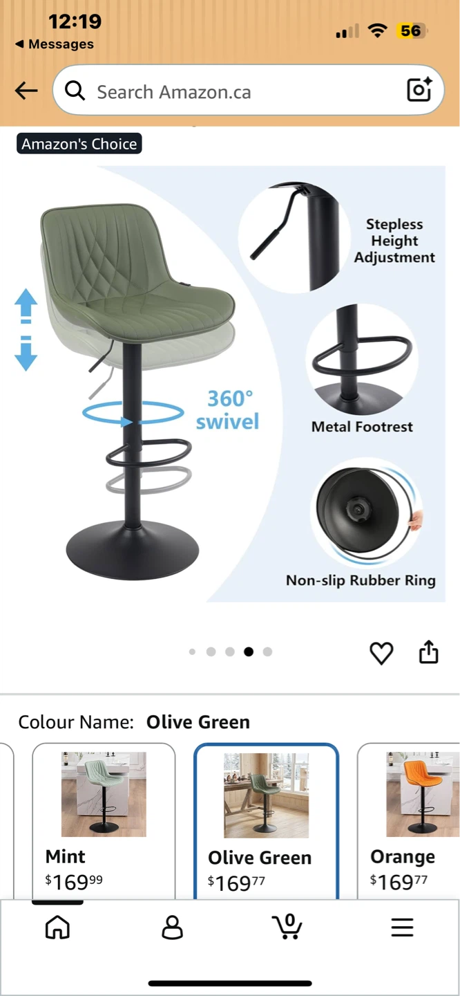 Olive Green Modern Bar Stool - photo 3