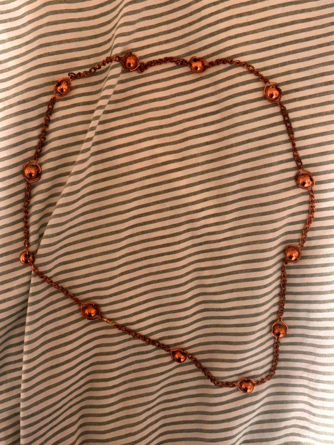 Copper-tone bead chain necklace/ waist chain - photo 2