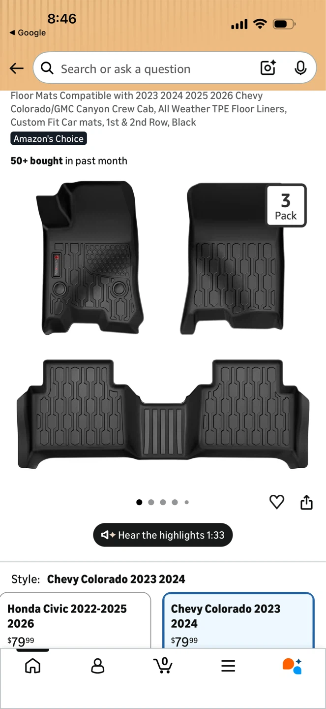 New Chevy Colorado/GMC Canyon Crew Cab, All Weather Floor Liners - photo 4