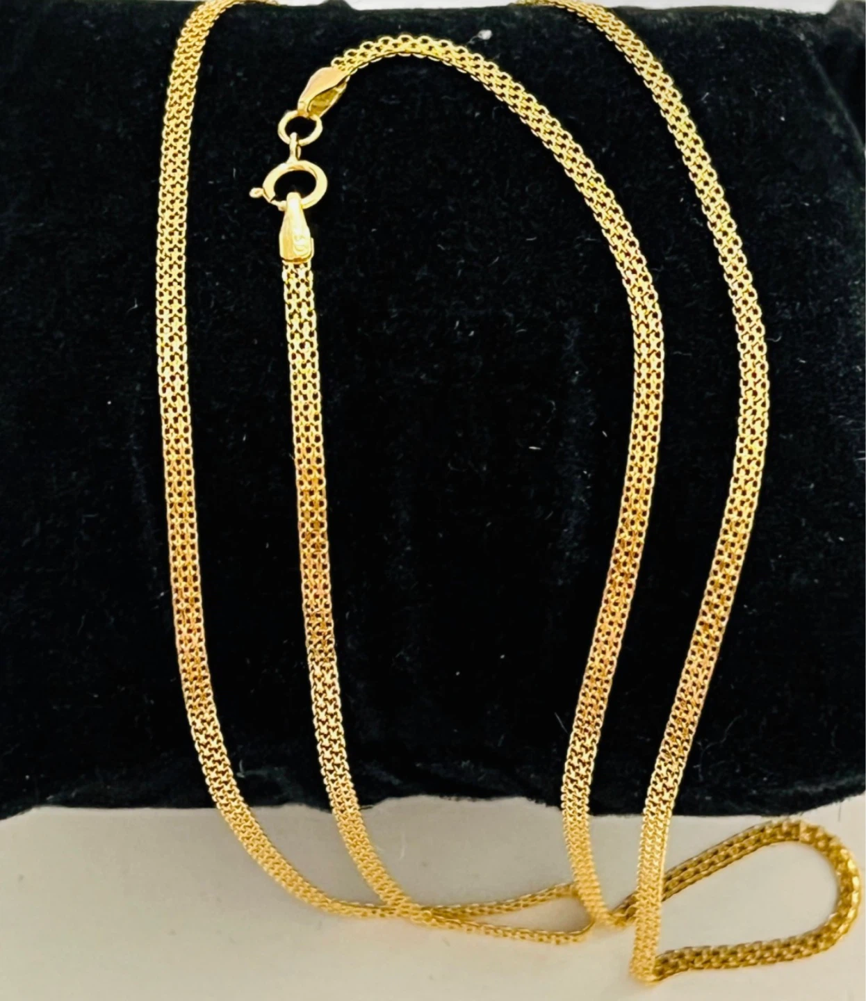 Saudi Gold Real Flat Chain Necklace Beautiful - photo 2