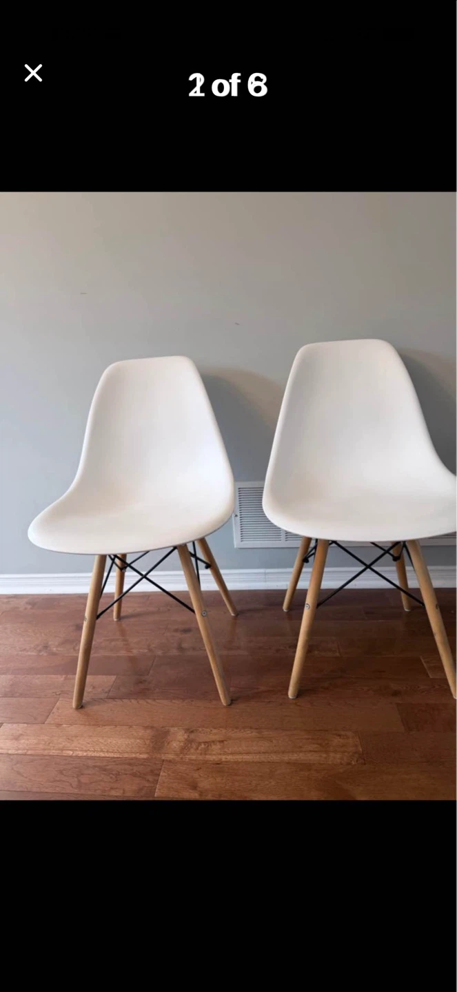 Set of 2 White Dining Chairs
