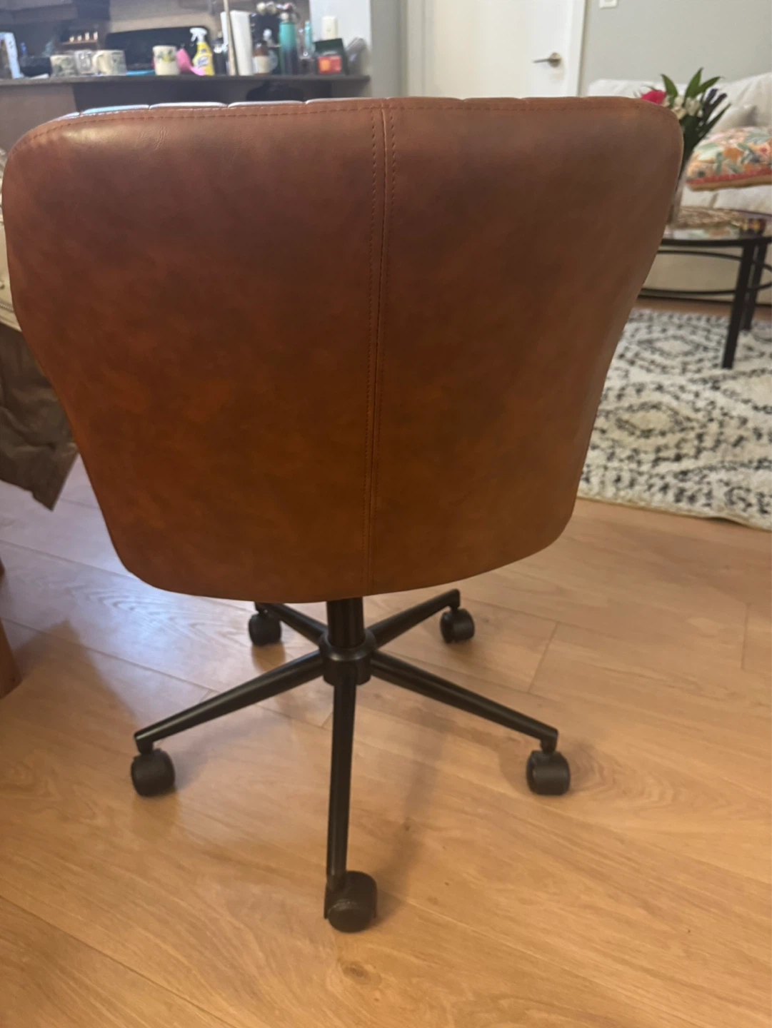Brown Faux Leather Office Chair - photo 3