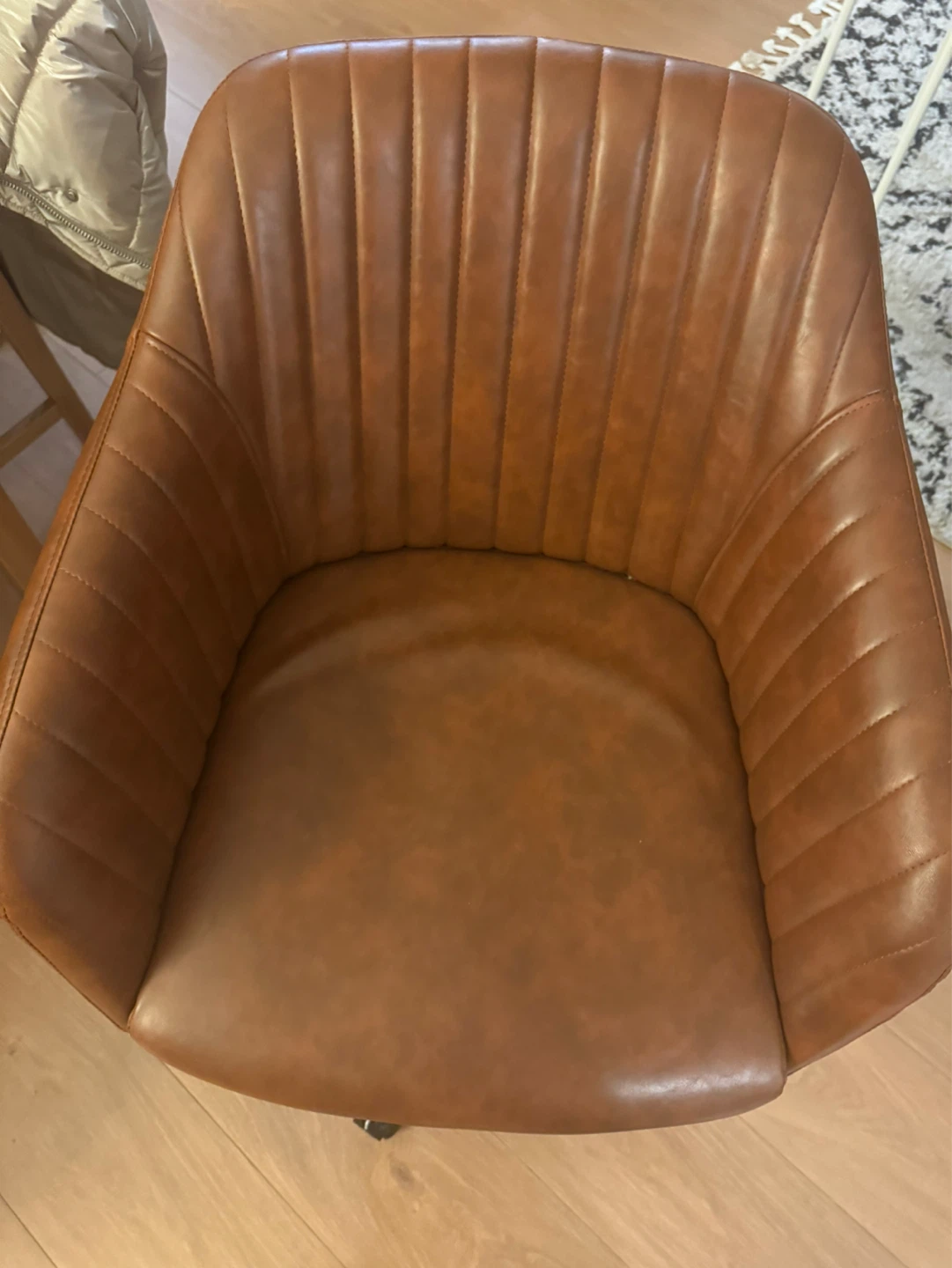 Brown Faux Leather Office Chair - photo 2