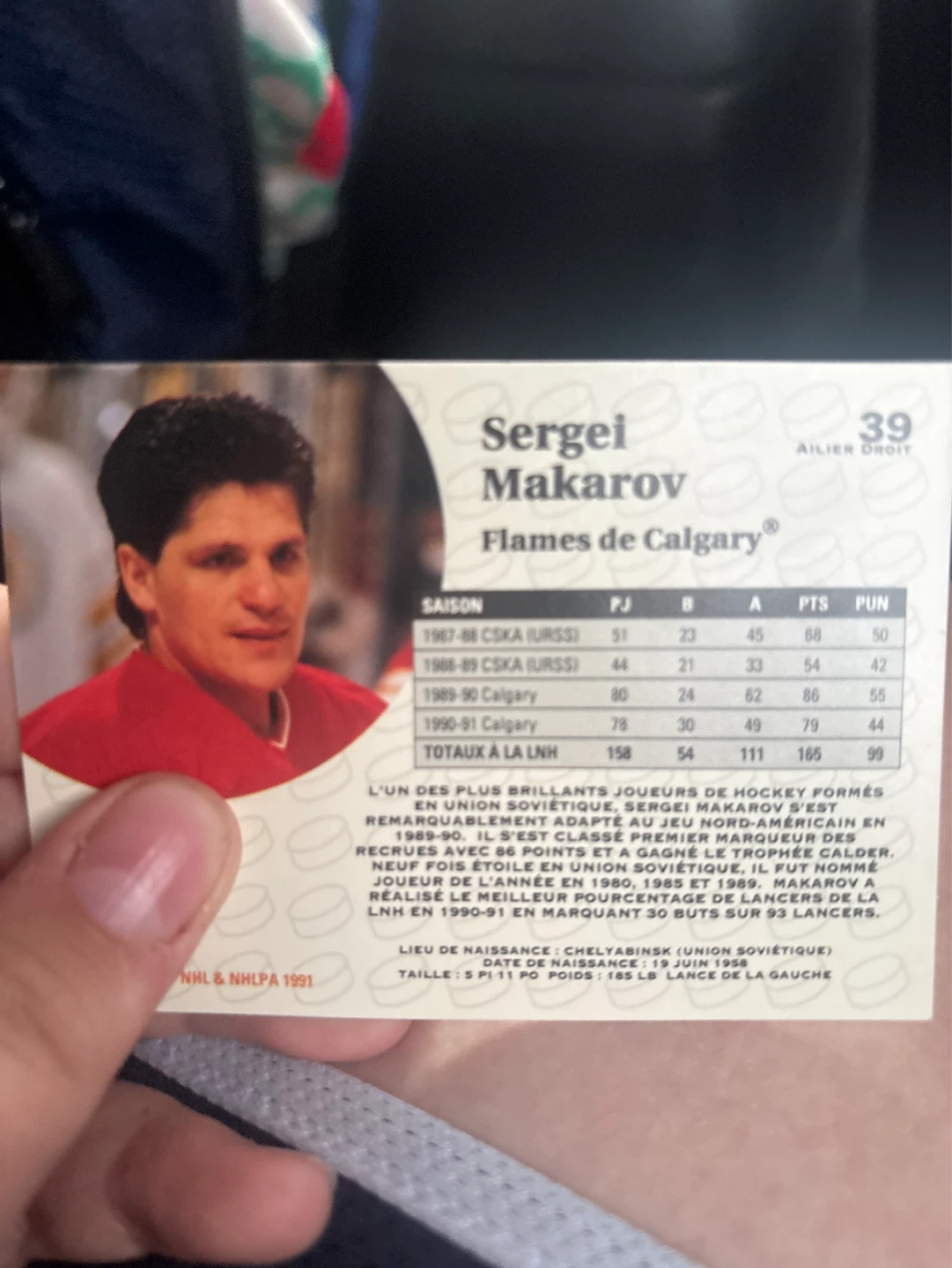 1990-91 Pro Set Calgary Flames Sergei Makarov Hockey Card