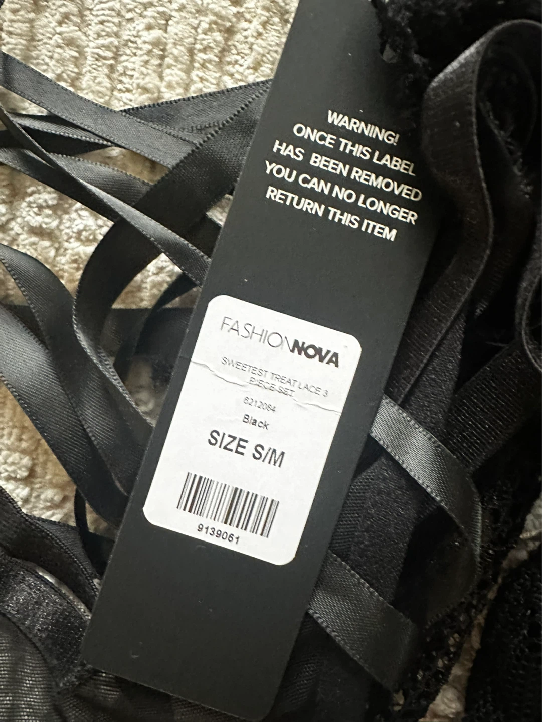 New Fashion Nova Sweetest Treat Lace Set - Black S/M - photo 2