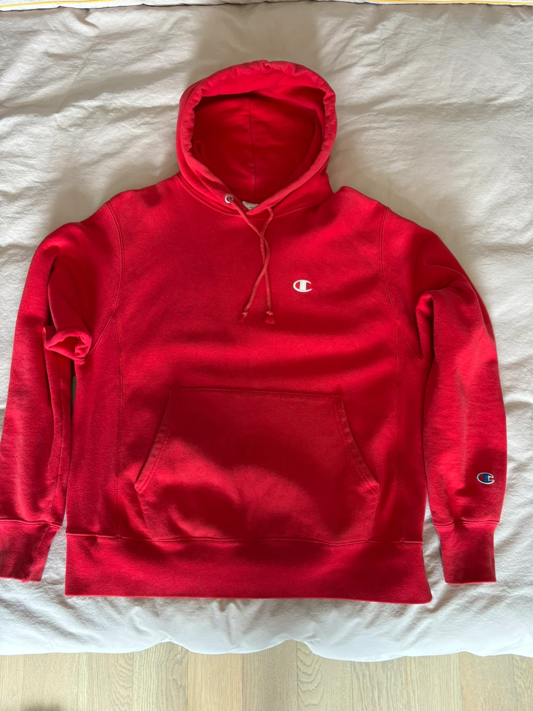Champion Reverse Weave Red Hoodie - Medium