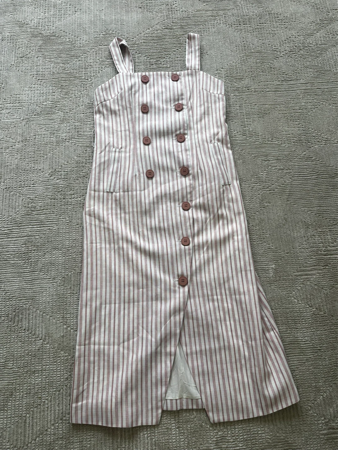 Striped Button-Front Midi Dress