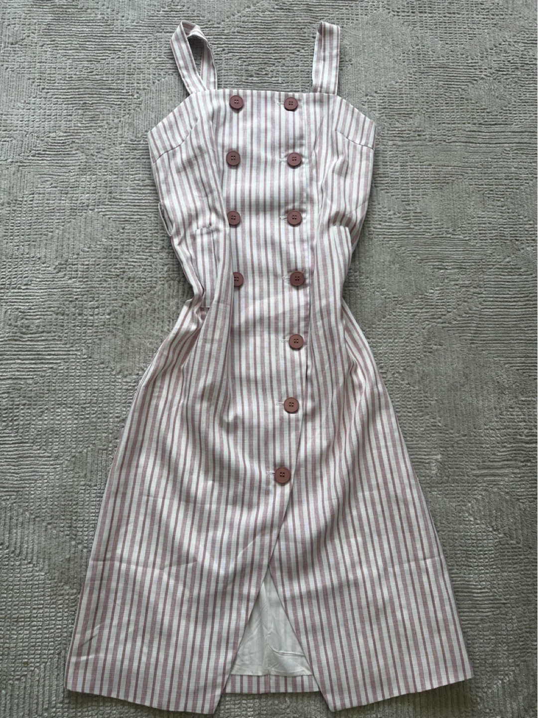 Striped Button-Front Midi Dress - photo 2